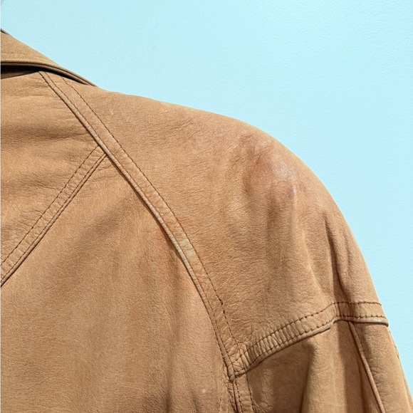 Vintage Leather Bomber Jacket - Picture 7 of 9